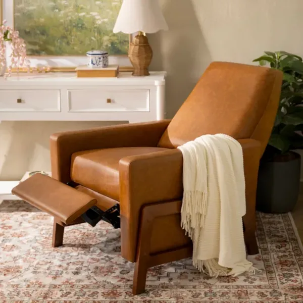 Kirklands Camel Elliot Faux Leather Recliner 53267999