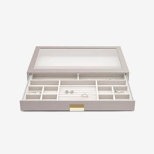 Stackers Supersize Glass Top Drawer Taupe