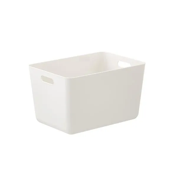 The Container Store Terra Recycled Plastic Medium Deep Bin Ecru White