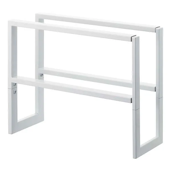 Yamazaki Home 2-Tier Adjustable Shoe Rack White
