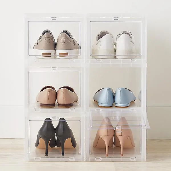 Best Value Case of 6 Large Drop-Front Shoe Box Translucent