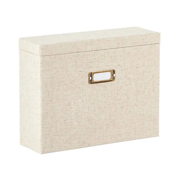 Bigso Flat Lidded File Box Linen