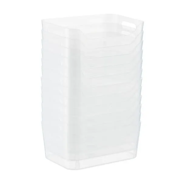 Case of 12 Small Plastic Bins w/ Handles Clear