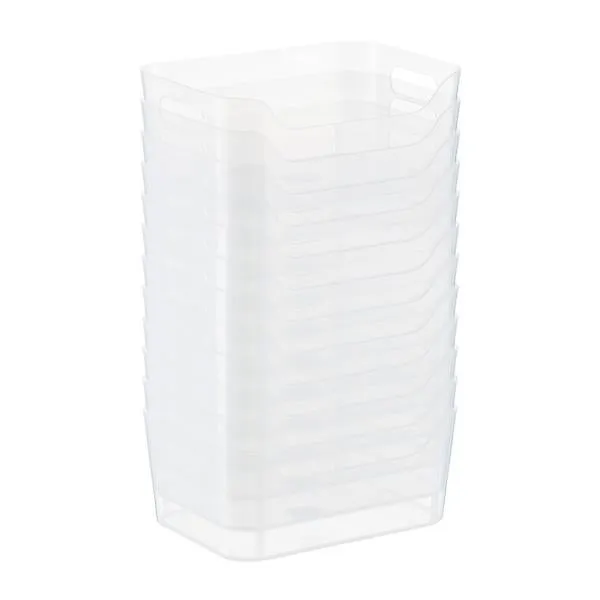 Case of 12 XS Plastic Bins w/ Handles Clear