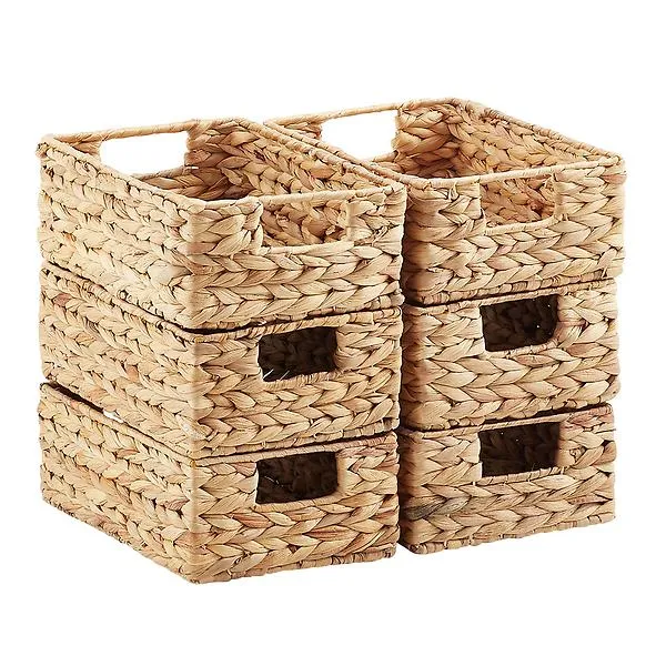 Case of 6 X-Small Water Hyacinth Bin Natural