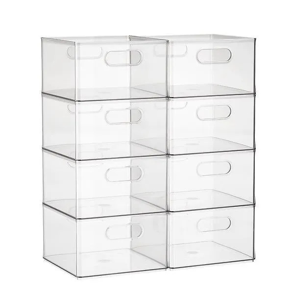 Case of 8 T.H.E. Modular All Purpose Bin Clear