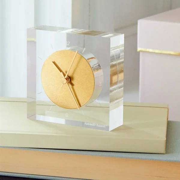 Russell + Hazel Acrylic & Gold Clock