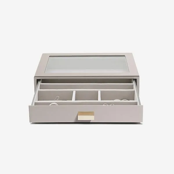 Stackers Classic Glass Top Drawer Taupe