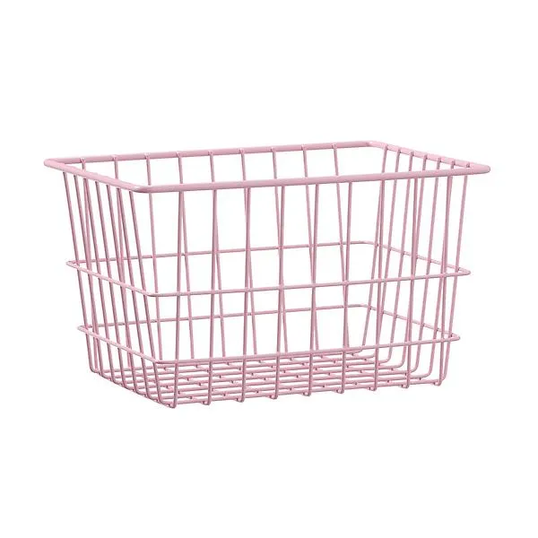 The Container Store Small Wire Basket Pink