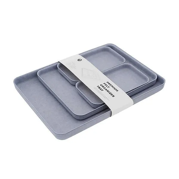 Welaxy Catchall Felt Tray Glacier gray Set of 4