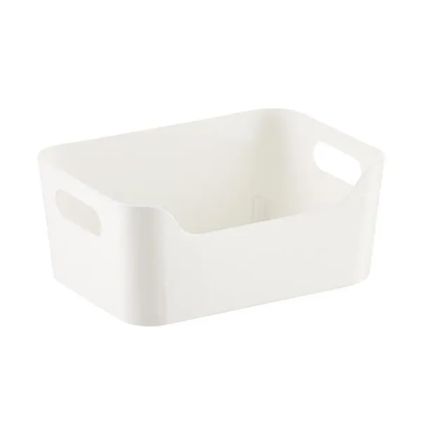 X-Small Plastic Storage Bin w/ Handles White