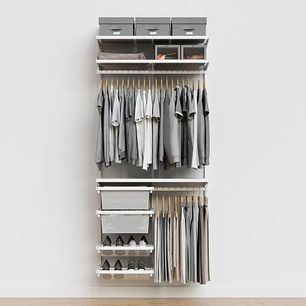 Décor+ by Elfa 3' Closet w/ Mesh Drawers Matte White & White