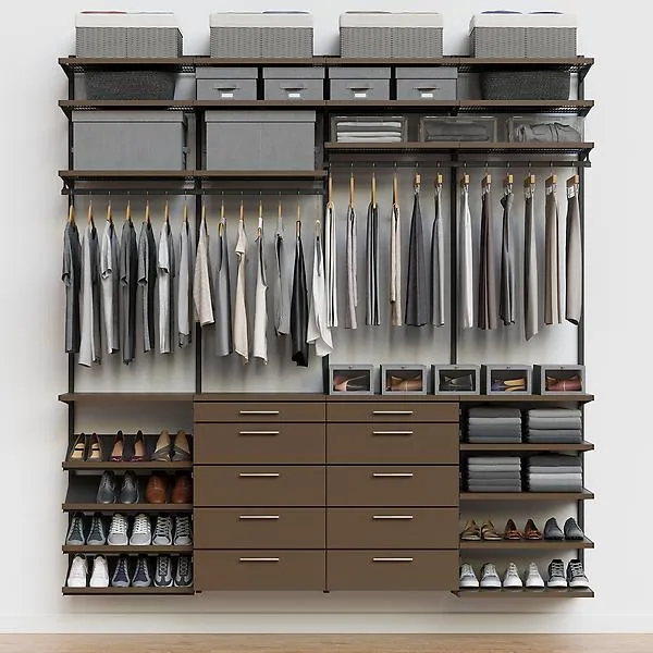 Décor+ by Elfa 8' Reach-In Closet Mt Grey & St Birch