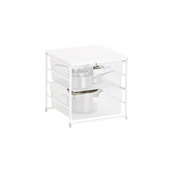 Elfa Cabinet-Sized Mesh 2-Drawer Solution White