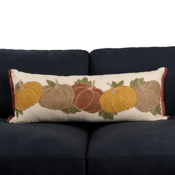 Kirklands Beaded Pumpkins Lumbar Pillow 46776692