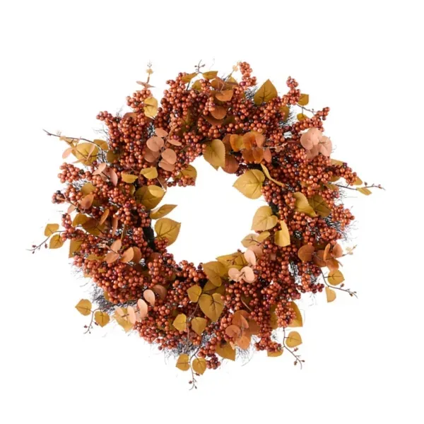 Kirklands Berry Eucalyptus Mix 22in Wreath 38158337
