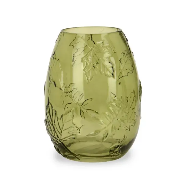 Kirklands Embossed Leaves Hurricane 91589344