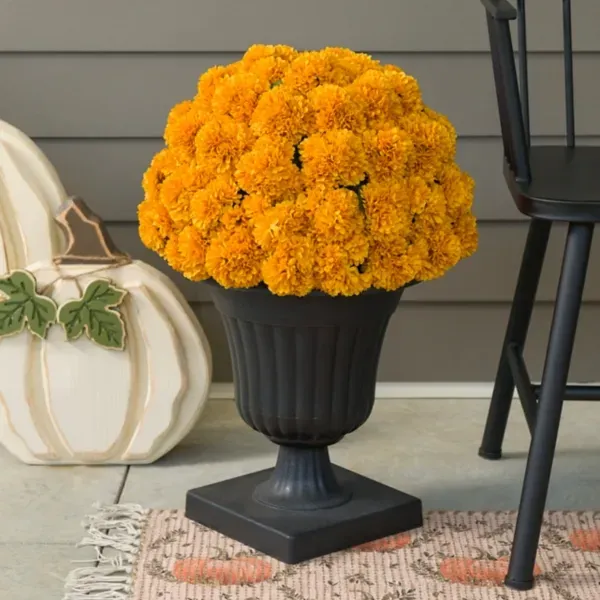 Kirklands Yellow Mums in Pot Porch Arrangement 22438668