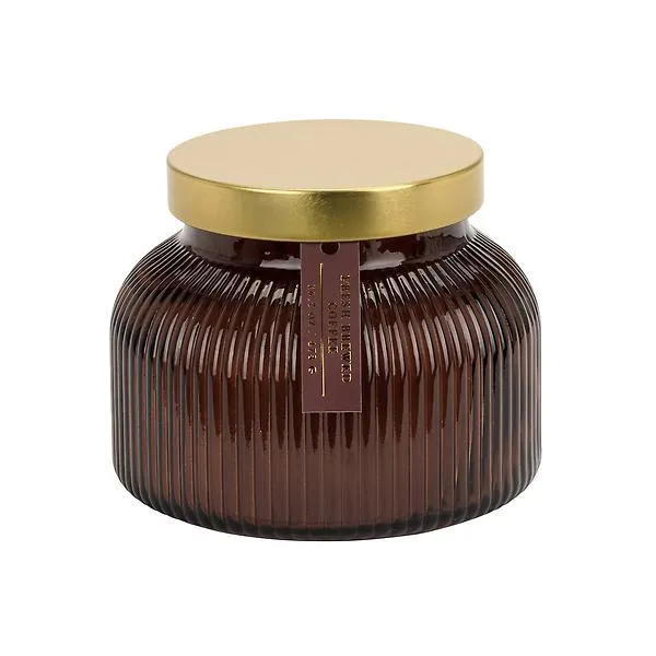 16.7OZ Candle Jar Ribbed Bell Brwn Bronze