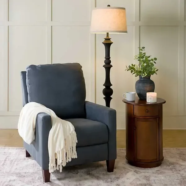 Blue Faux Leather Rivers Recliner
