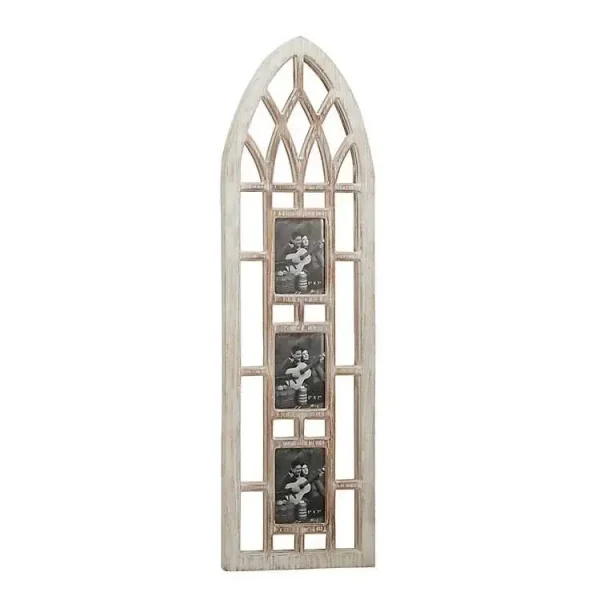 Whitewash Window Arch 3-Opening Collage Frame