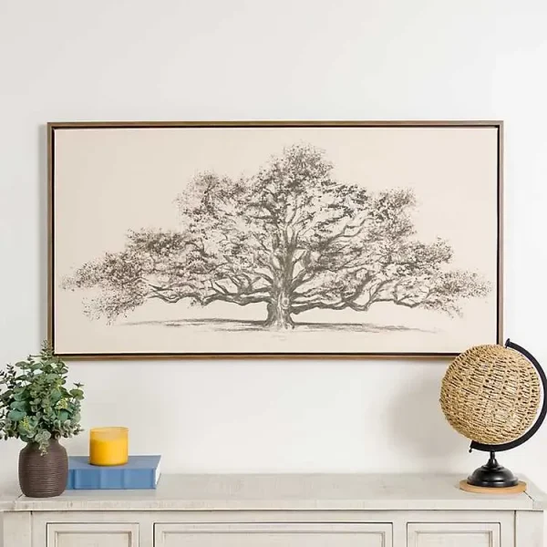 Wide Oak Tree Framed Art Print