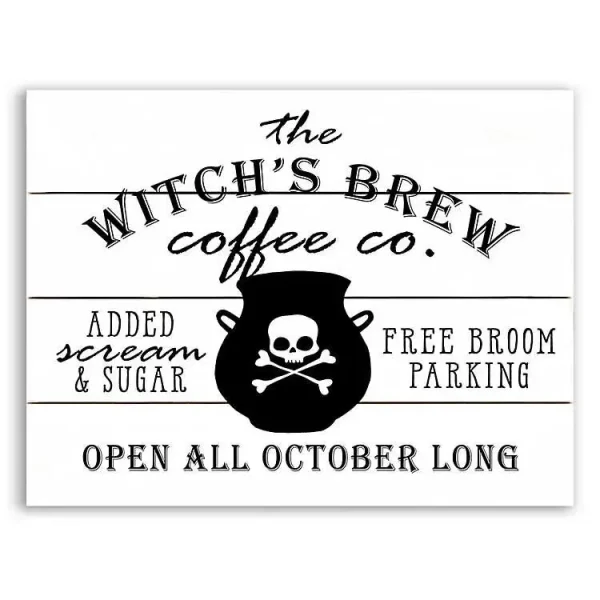 Witch's Brew Coffee Co Halloween Wall Plaque