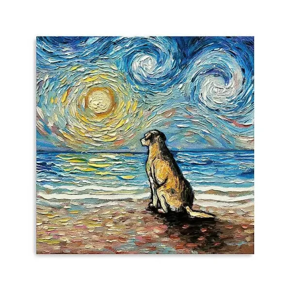 Yellow Lab Beach Days Canvas Art Print