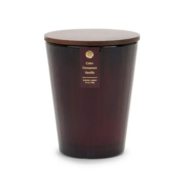 Kirklands Apple Cider Maroon Stripe 2-Wick Jar Candle 78149521