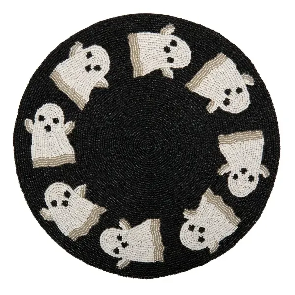 Kirklands Beaded Ghosts Round Placemat 97988457