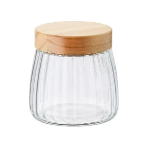 5 in. Ribbed Glass Canister Small