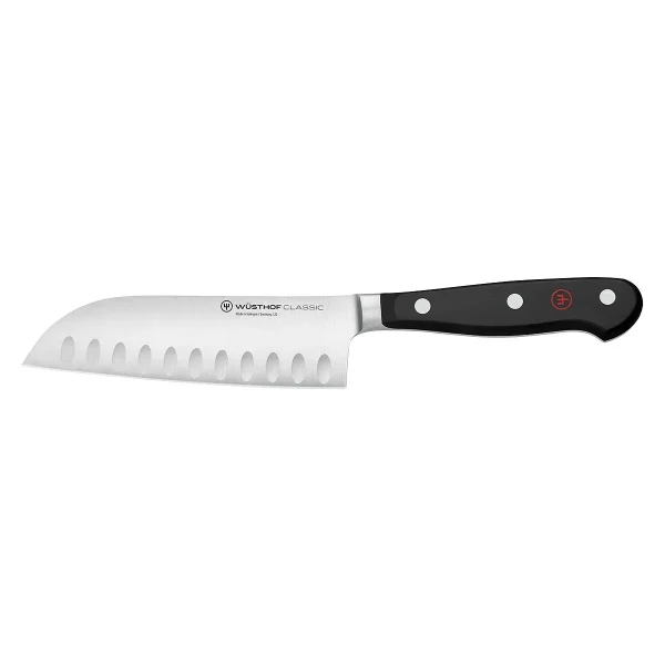 5" Wüsthof Classic Santoku Hollow Edge Black