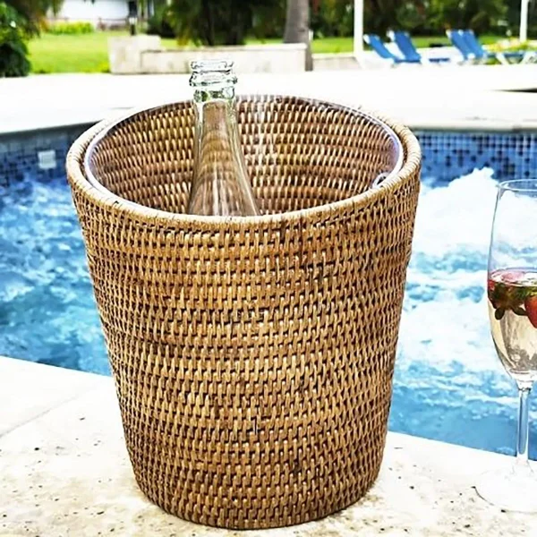 Artifacts Trading Company Rattan Champagne Bucket Honey Brown