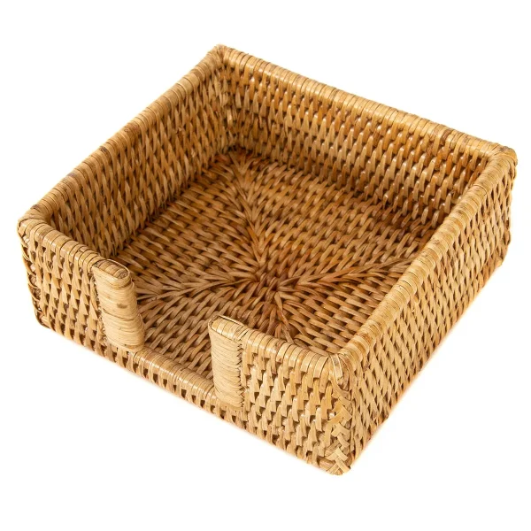 Artifacts Trading Company Rattan Cocktail Napkin Holder Honey Brown