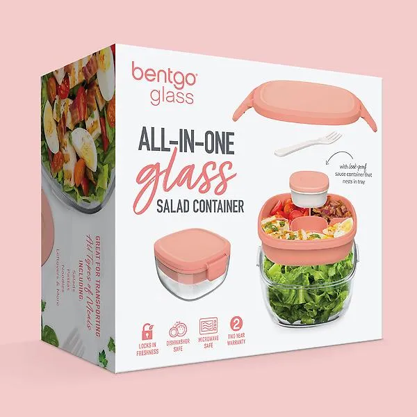 BentGo Glass All-in-One Container Coral Wash