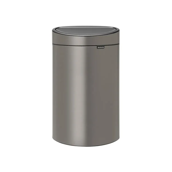 Brabantia 10.6 Gallon Touch Top Trash Can Platinum