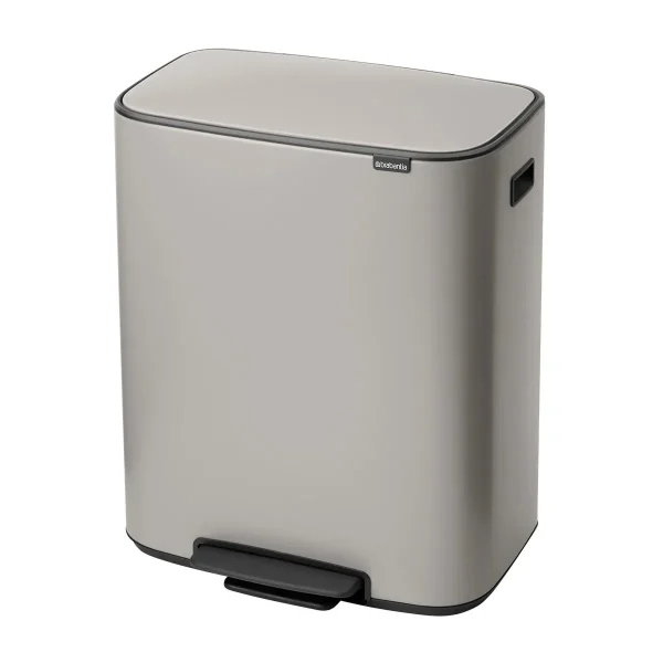Brabantia 2 x 8 gal Bo Step On Trash Can Soft Gray