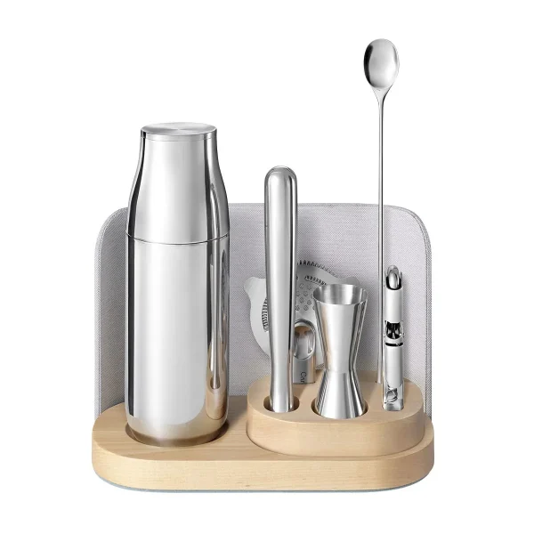 Caraway Home 6pc Bar Set with Storage Gray