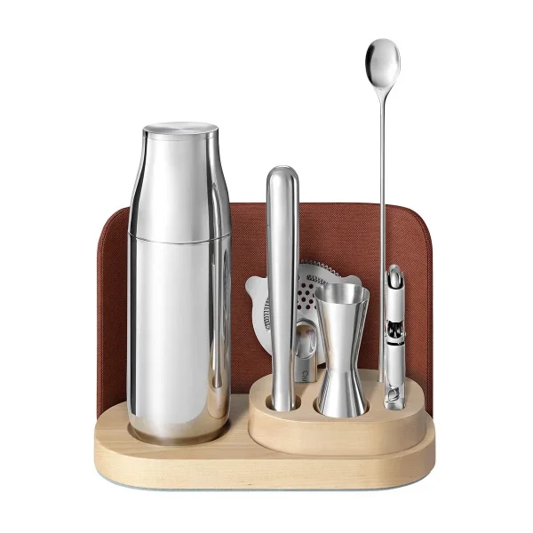 Caraway Home 6pc Bar Set with Storage Rust