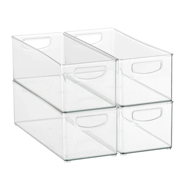 Case of 4 Linus Medium Deep Drawer Bin Clear
