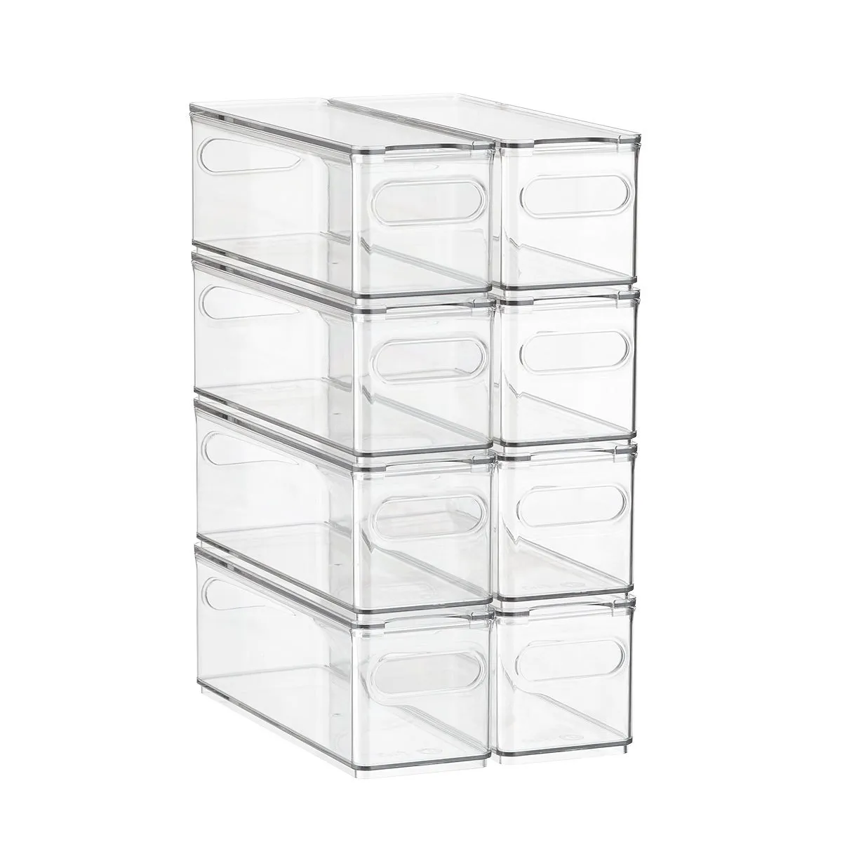 Case of 8 T.H.E. Narrow Fridge Bin Clear