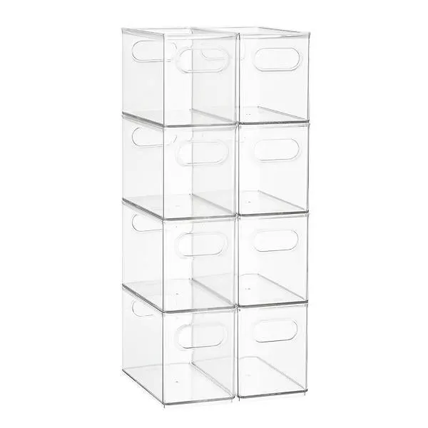 Case of 8 T.H.E. Narrow Pantry Bin Clear