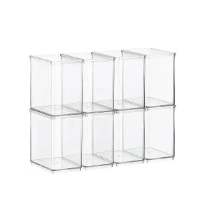 Case of 8 T.H.E. Tall Bin Organizer Clear