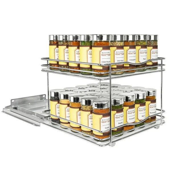 LYNK 10-1/4in Sliding Shelf Rack Chrome