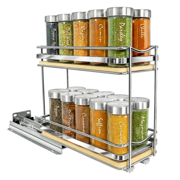 LYNK 4-1/4in Sliding Racks Chrome & Wood