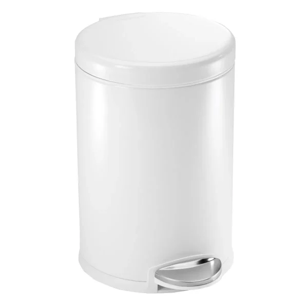 simplehuman 1.2 gal./4.5 ltr. Round Step Can White