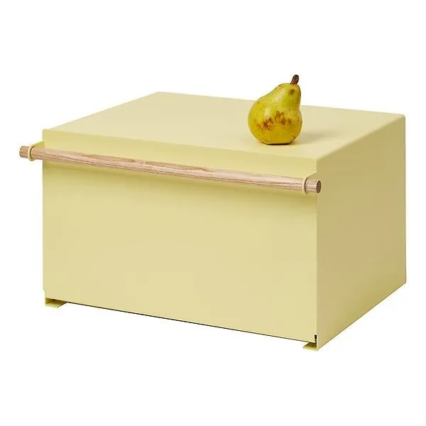 Yamazaki Home Bread Box - Steel + Wood yellow