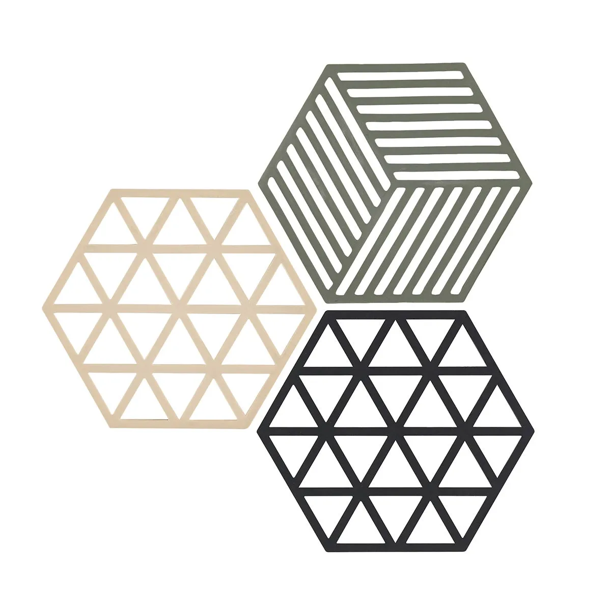Zone Denmark Hexagon & Triangle Trivets Black Set of 3