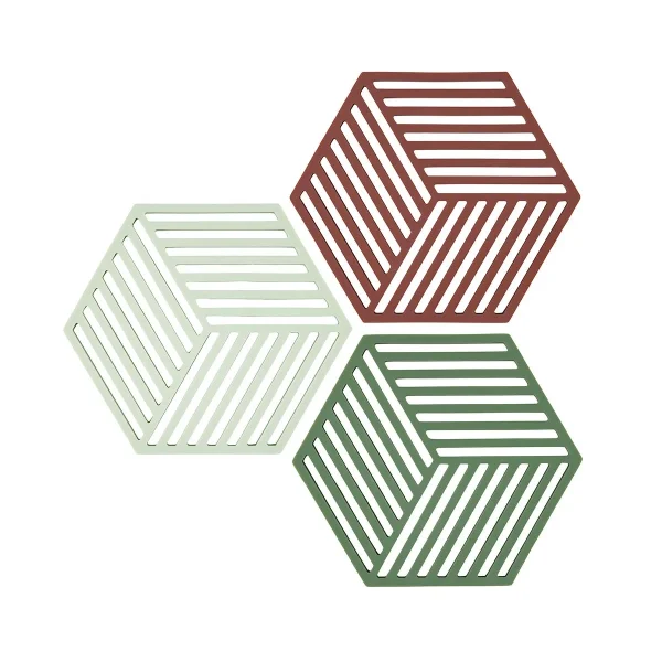 Zone Denmark Hexagon Trivets Burgundy Set of 3