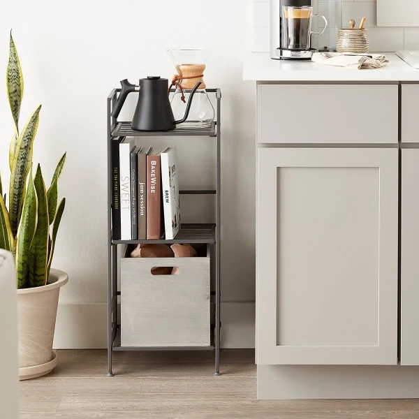 3-Shelf Iron Folding Bookshelf